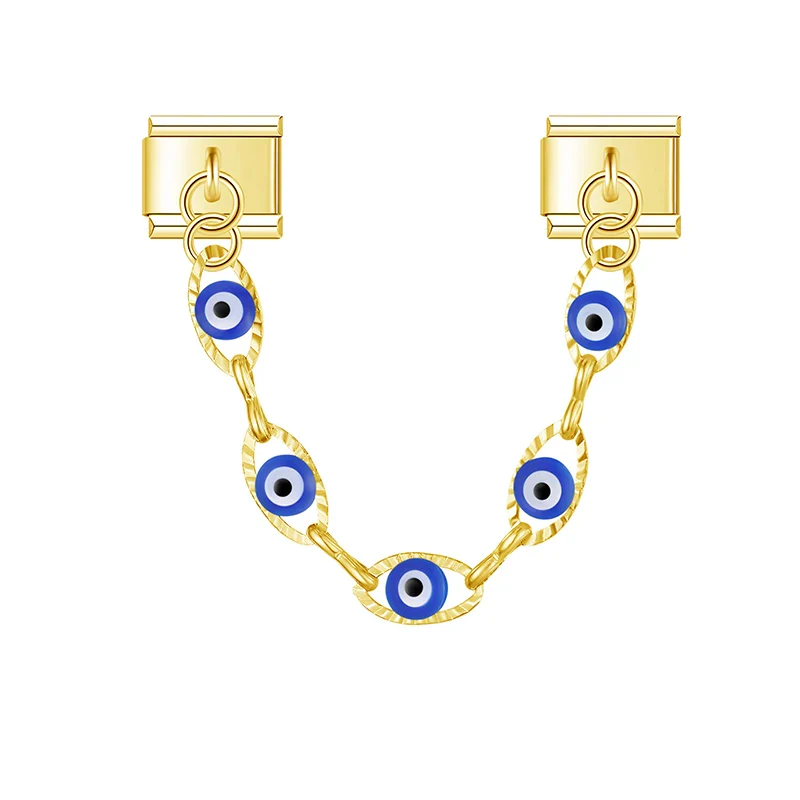 Augen Charm-Kette Gold - Image 2
