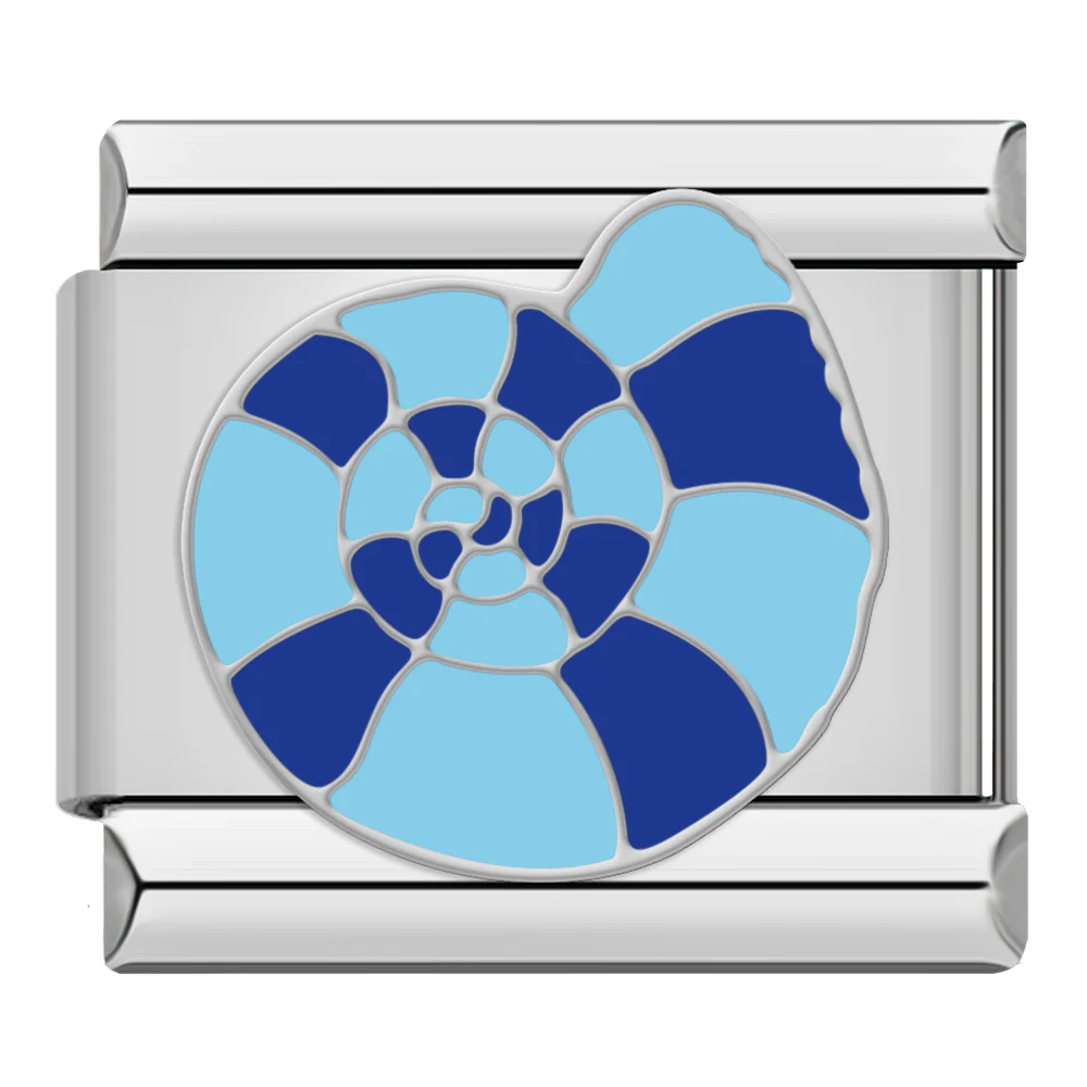 Blaue Muschel Silber