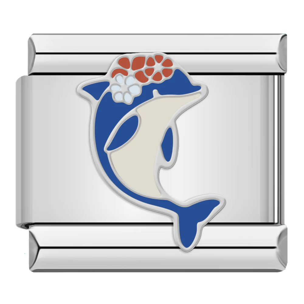 Blumen-Delfin Silber