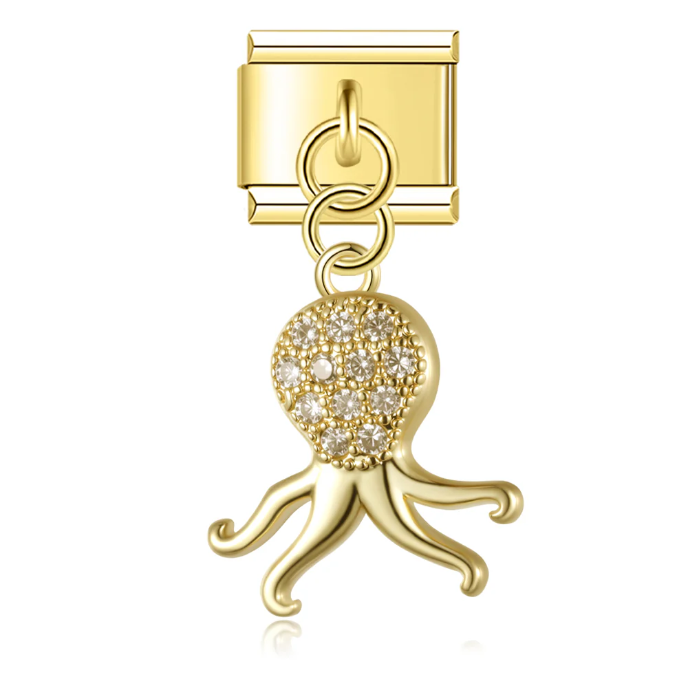 Glitzer Oktopus Anhänger