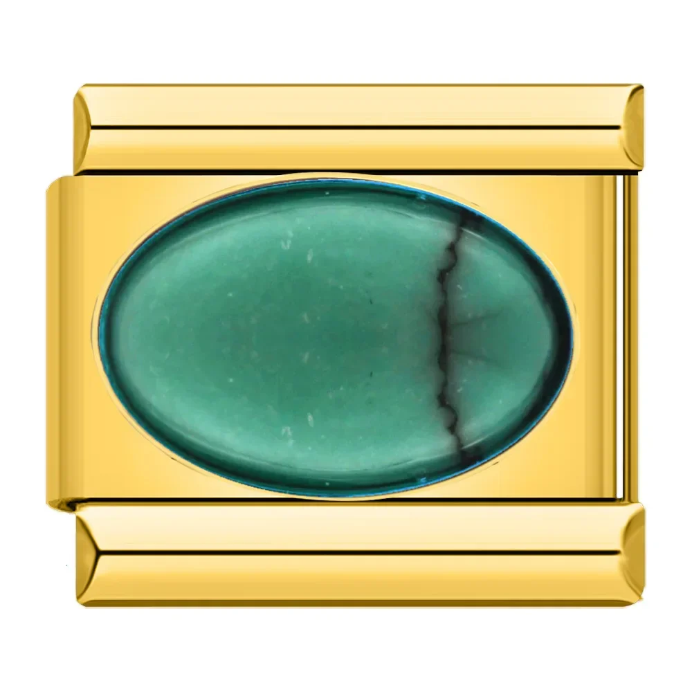 Gold mit grünem Stein